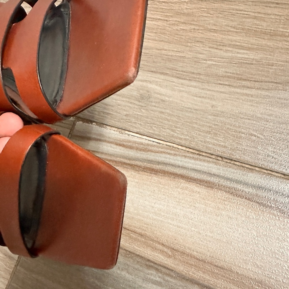 Zara Women's Brown Strappy Heeled Sandals - Picture 4 of 7